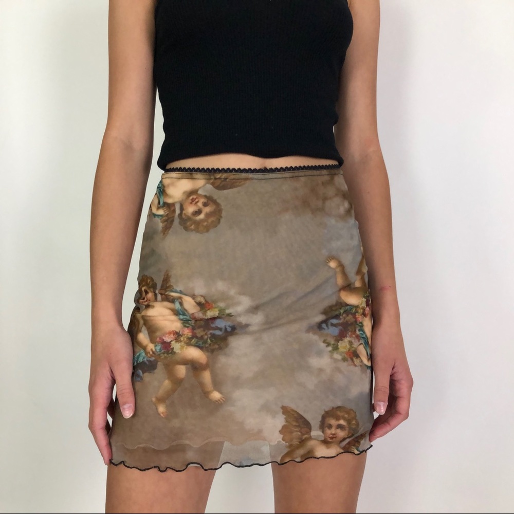 Mesh cherub mini skirt
